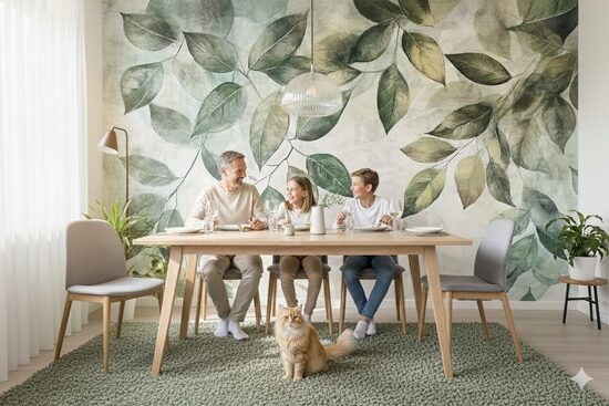 Fototapete - Zaļi pelēko lapu kaskādes (Kods:15617)